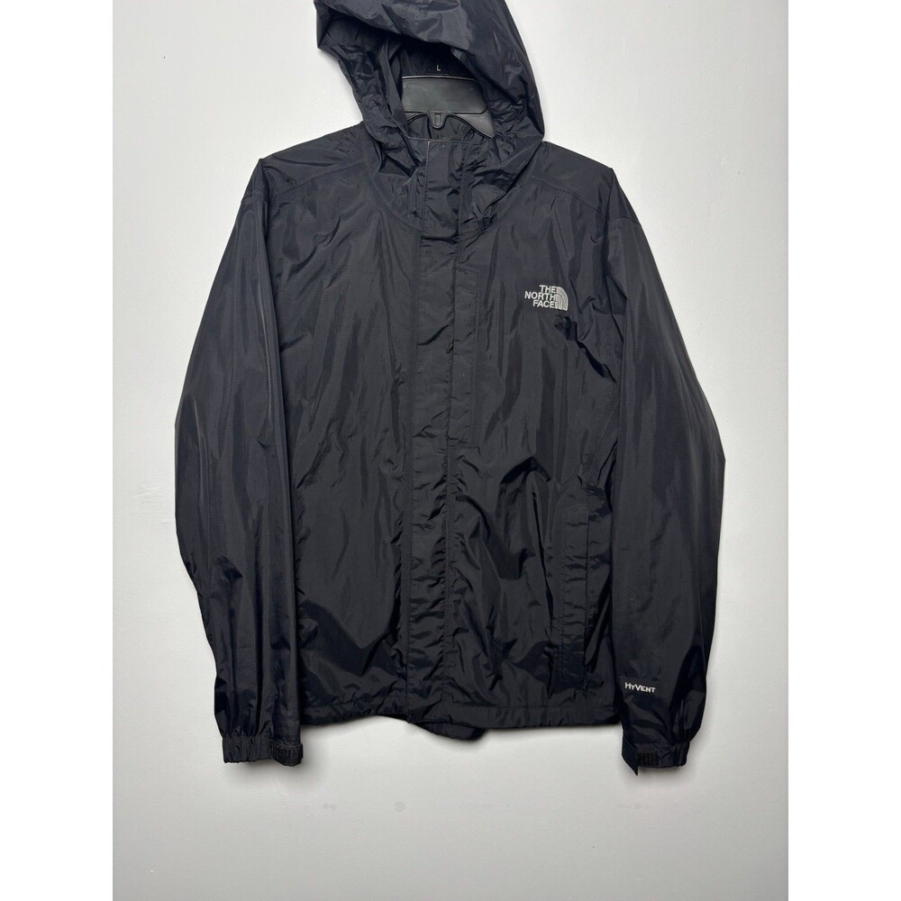 The North Face HyVent Windbreaker Jacket Men S Black Full Zip Hooded Gorpcore